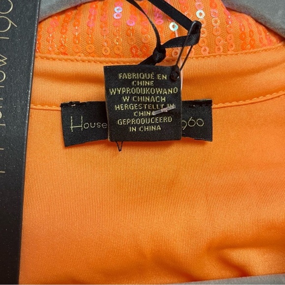 NWT ⚜️🧡⚜️House of Harlow 1960 Sequin Wrap Dress Orange size XS - Picture 5 of 7